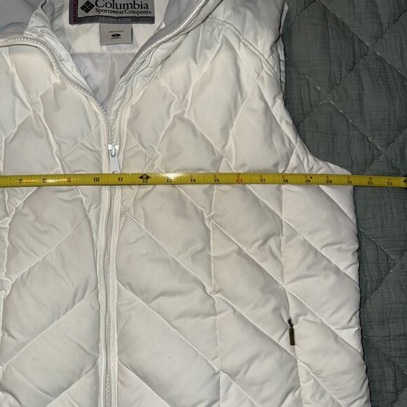 Columbia Women’s Down Puffer Vest Ivory Size L Vertex Pockets - Picture 9 of 10